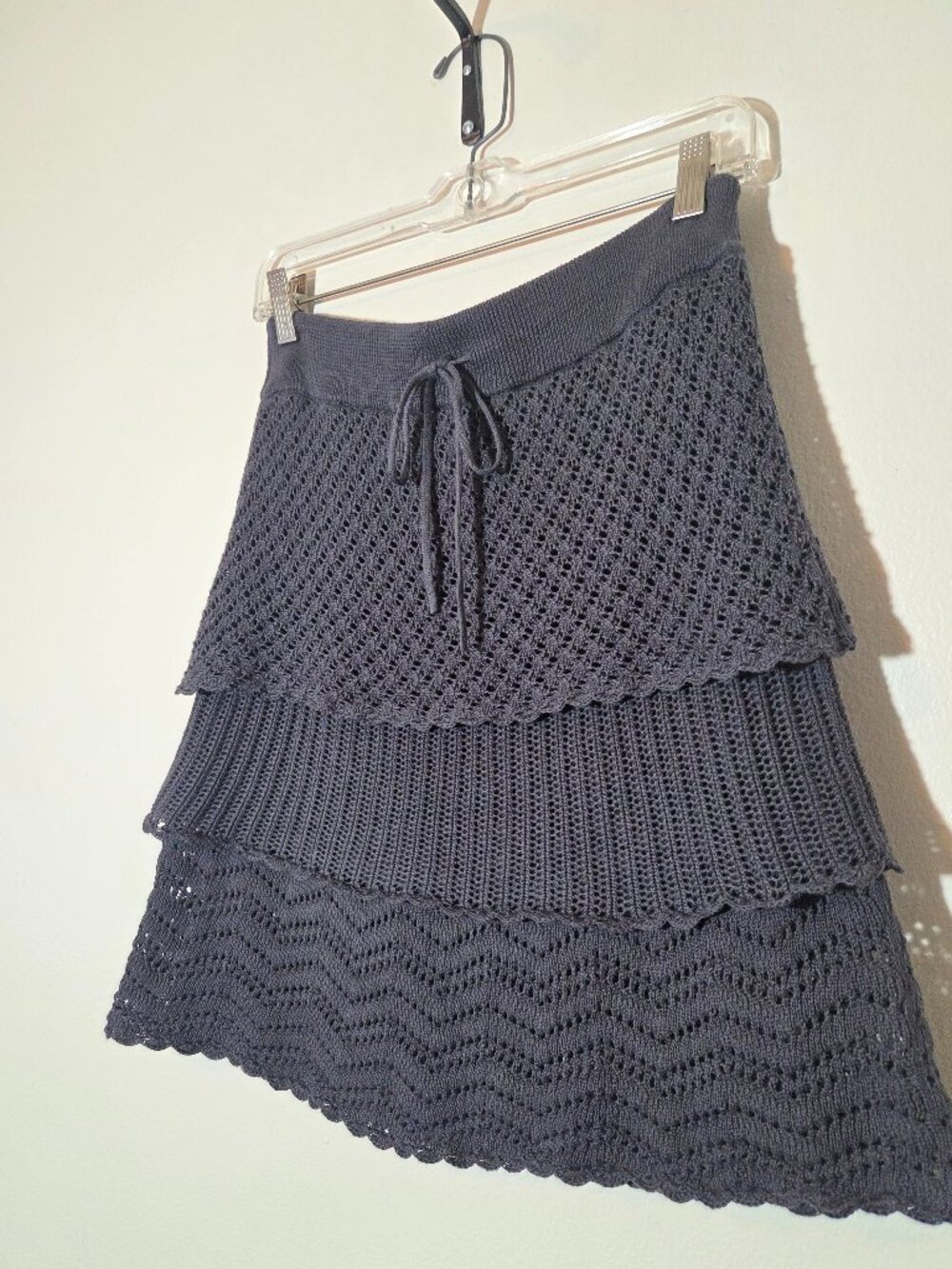 Athleta Tiered Grey Mini Sweater Skirt